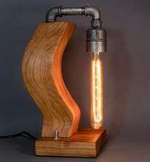 Magic bandsaw - Lampe aus Holz und Temperguss